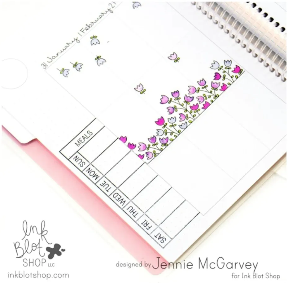 Weekly Task Bar Calendar Builder Clear Stamp-Ink Blot Shop