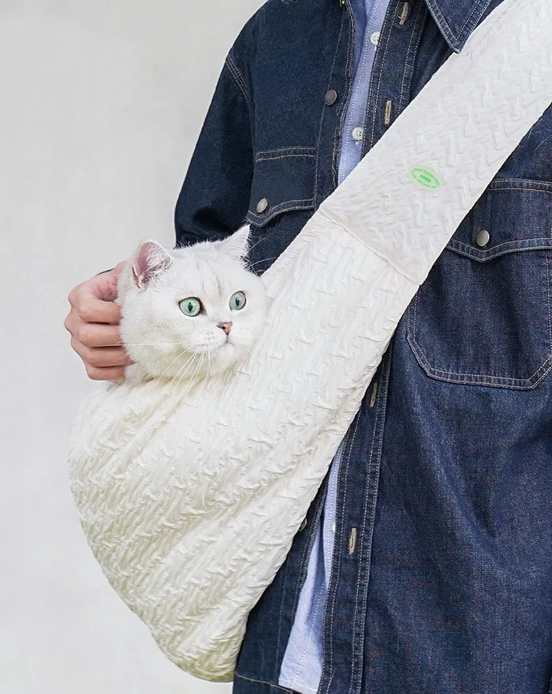 White Embossed Cat Bag Small Dog Carrier Bag