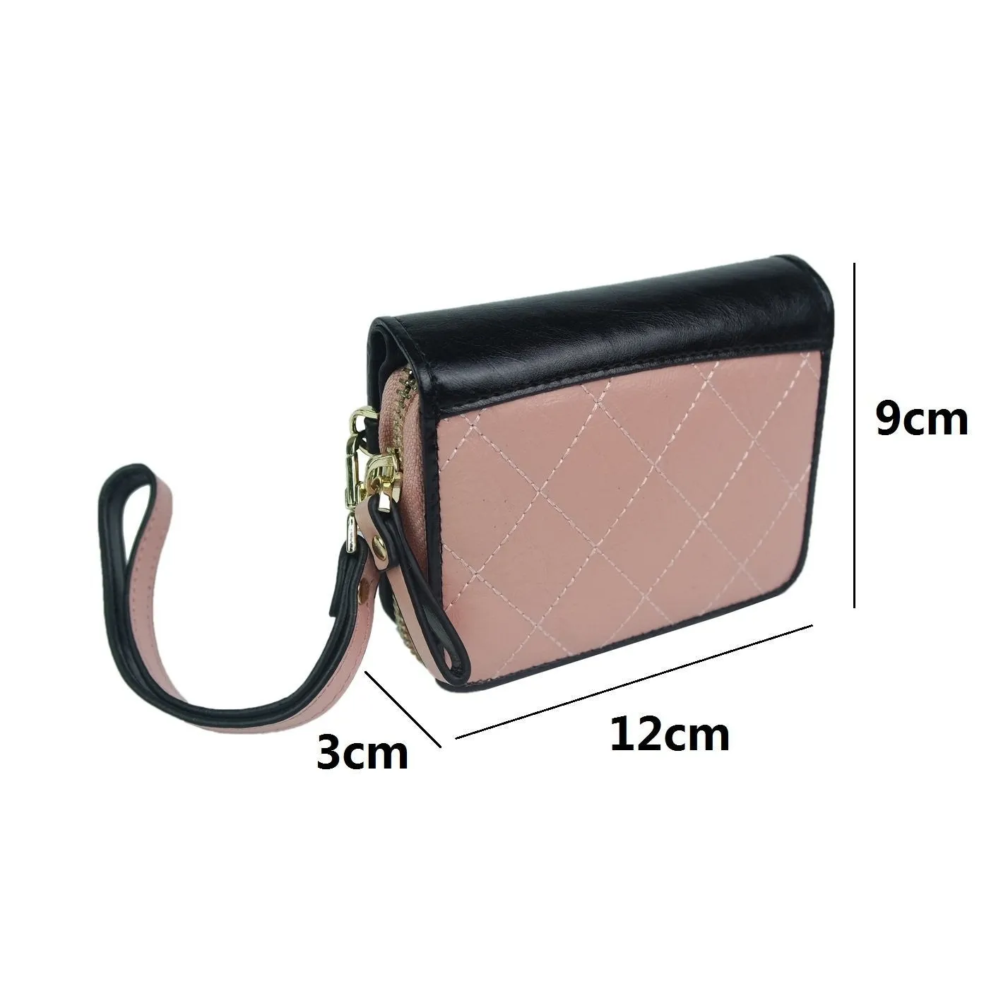 Women's cowhide leather wallet/purse Diamond design short version