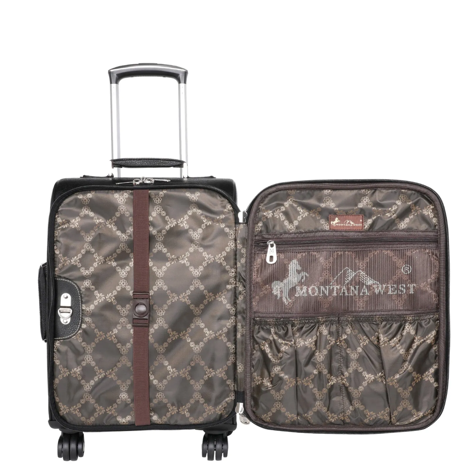 WRL-L1/2/3 Montana West Tooled Leather Collection 3 PC Luggage Set-Coffee