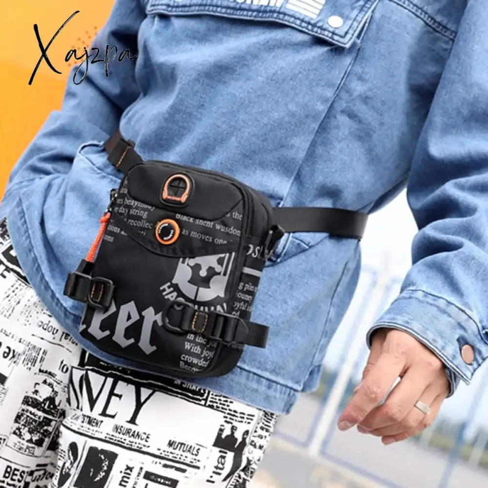 Xajzpa - Men Small Shoulder Messenger Bag Waist Belt Pack Military Fashion Waterproof Nylon Male Purse Bum Hip Sling Cross Body Fanny Bag