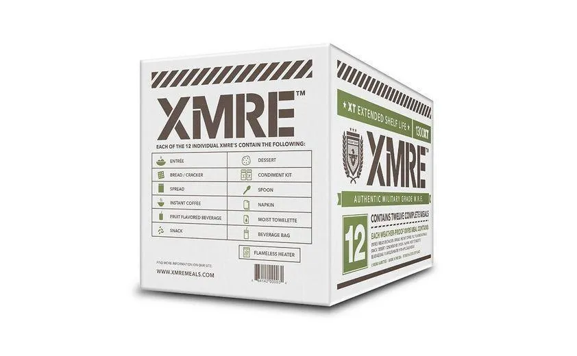 XMRE Meals 1300XT - 12 Case with Heaters (Meal Ready to Eat - Military Grade)