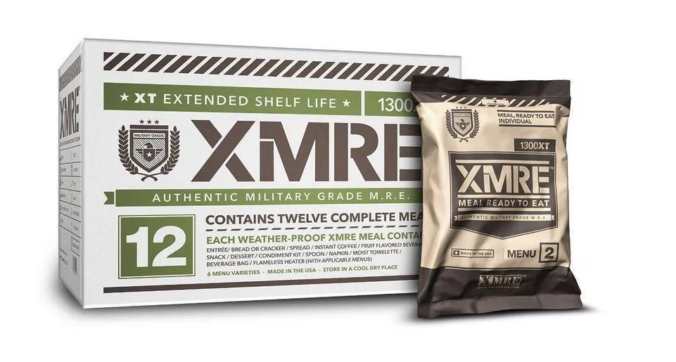 XMRE Meals 1300XT - 12 Case with Heaters (Meal Ready to Eat - Military Grade)