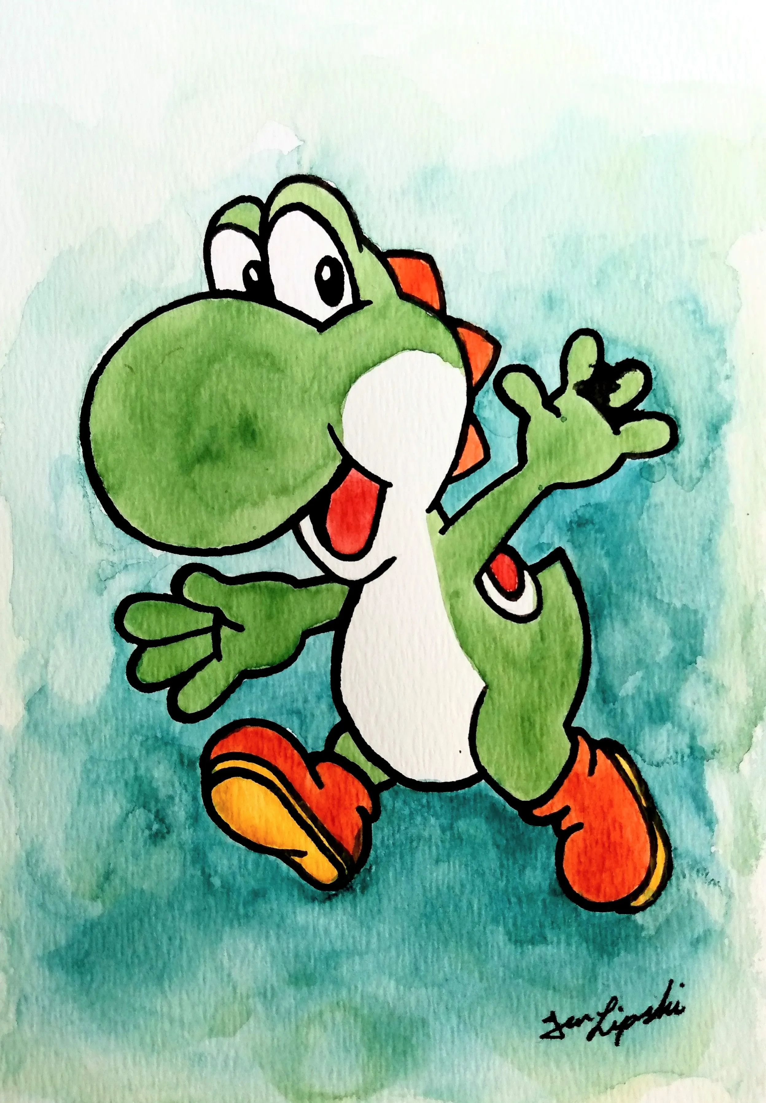 Yoshi Ink Drawing