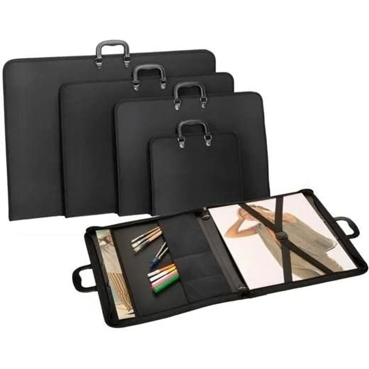 Zippered document holder Carchivo Embossed Black polypropylene A1